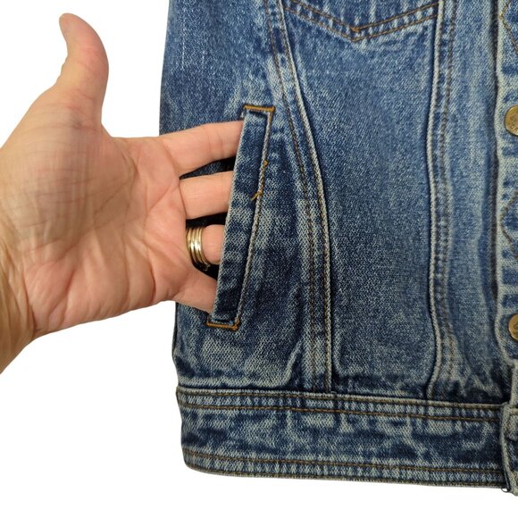 Vintage Jordache Denim Sleeveless Jacket‎ Vest Pockets Button Front 1980's - Picture 3 of 16